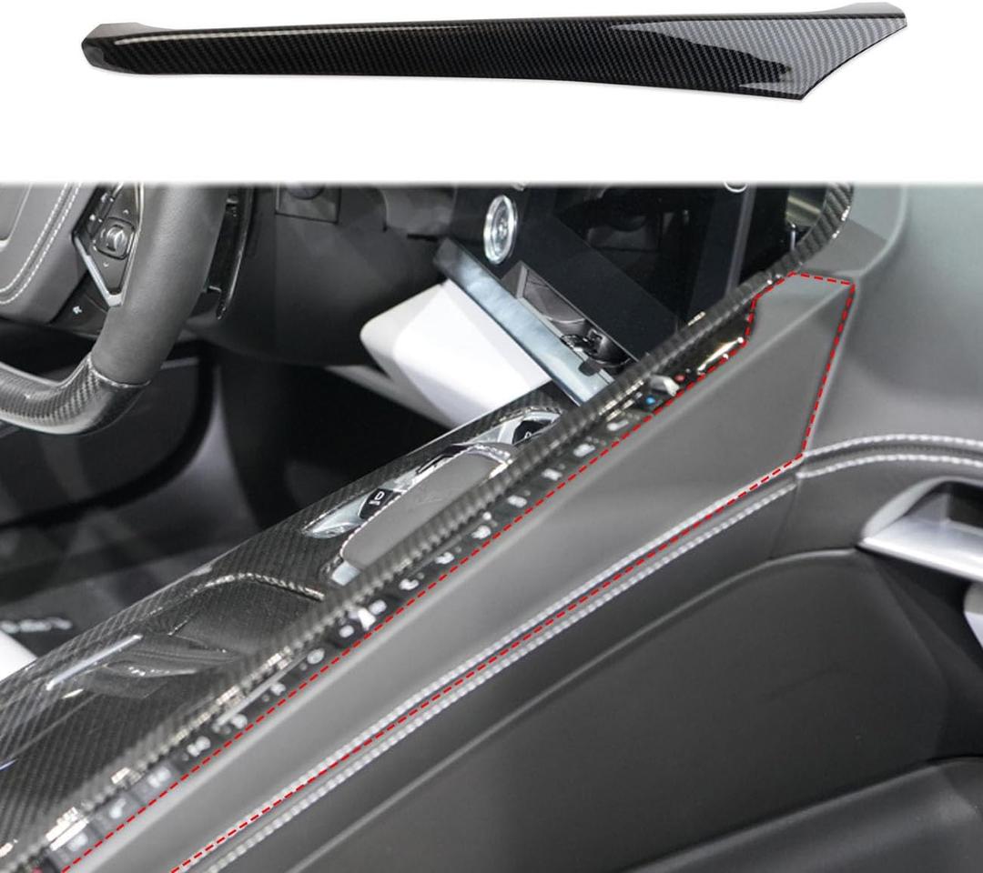 crosselec Carbon Fiber Interior Center Control Cover Trim for Chevrolet Corvette C8 2020-2025 (Center Control Side)