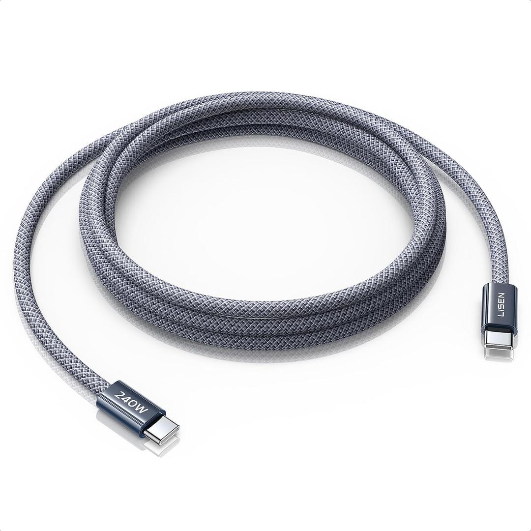 LISEN for MacBook Pro Charger Cord 10FT 240W USB C Charger Fast Charging CableSafety Max Power Charging Compatible with MacBook Pro/Air M5 M4 M3 M2 M1, iPad Air Pro M5 M4,10ft/1 Pack/Midnight