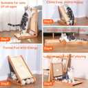 3 Transformable Shapes Cat Scratching Post - Adjustable L-Shape Sisal Scratcher with Multiple Fresh Fun Play Modes, 100% Natural Solid Beechwood& Sisal, Eco-Friendly Furniture Protector