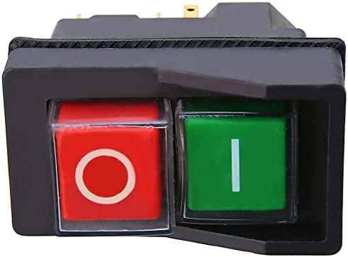 Jyving 1pc Electric On Off Switch Red Green Button for Cement Concrete Mixers 240V
