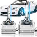 Fit for Chevrolet 2005-2013 Chevy Corvette Sport 2010-2013 Chevy Camaro D1S HID Xenon Headlight Bulbs, 350% Brightness, High Low Beam Light Bulb, 8000K White Blue, Plug and Play, Pack of 2