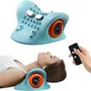 2026 Upgraded 3-in-1 Neck Massager, Portable Cervical Traction Device, 3 Heat Levels & 3 Vibration Modes, Ergonomic Support for Neck Pain Relief & Muscle Relaxation, Home & Office Use