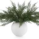 Jutom 16 Pcs Christmas Cedar Pine Stems - 18 Inch Artificial Faux Cedar Branches Christmas Greenery Pine Picks for Vase DIY Crafts Xmas Wreaths Garlands Decorations