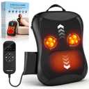 Back Massager with Heat, 4D Rolling Massage Nodes for Upper & Lower Back, 4 Modes & 2 Speeds Deep Tissue, Includes Car Adapter for for Car Office Home & Travel