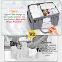 Volnamal Diaper Caddy with Wipe Dispenser One-Handed Access, Premium Diaper Organizer, Portable Car Organizer Nursery Basket for Newborn Essentials, Baby Registry Must Haves for Boys & Girls,Grey