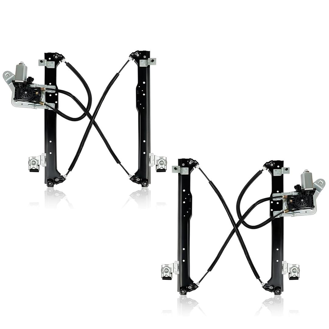 Pair Rear Driver & Passenger Power Window Regulator w/Motor Compatible for Chevy Silverado Tahoe Suburban Avalanche Cadillac Escalade GMC Yukon Sierra 2000-2007 Left & Right Side(Set of 2)