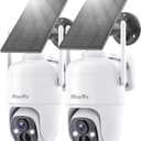 Wireless Solar Security Camera Outdoor, Home Security Cameras with Solar Panel 360 Live View, 2K Color Night Vision, AI Motion Detection, IP66 Weatherproof, Local/Cloud Storage (2 Packs)