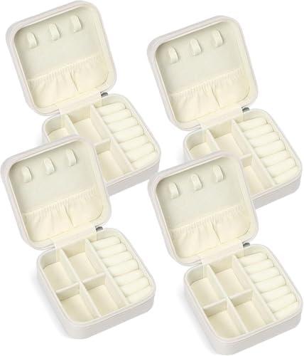 SLOZO Travel Jewelry Case, Travel Jewelry Box, Mini Jewelry Travel Case, Jewelry Organizer Case, Portable Small Jewelry Organizer Storage Boxes - Best Gift for Women Girls. (4PK)