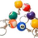 Colorful Billiard Ball 4 Pcs,Mini Key Chain Balls Eightball Billar Chains Accessories