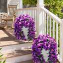 Faux Bougainvillea Artificial Flowers Plants for Outdoors Outside Decoration, 2pcs Realistic Fake Flowers UV Resistant Silk Long Trailing Vines for Front Door Planter Patio Balcony Yard Garden, Mix