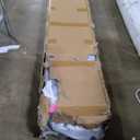 BARNSMITH 48in x 96in Glass Barn Door with 8FT Nickle Sliding Door Hardware Included, 5-Panel Frosted Glass Sliding Barn Door, Solid Wood Covered with Water-Proof PVC Surface, Easy Assembly, Black