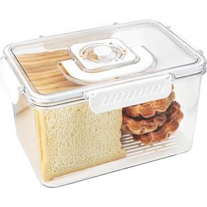 Bread Box with Lid and Handle,Airtight Bread Storage Container With Time Recording,Portable bread storage container for Camping, Hiking & Outdoor Travel