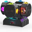 HOLDLAMP 200W LED Moving Head DJ Lights with 4 Rotating Head,16X10W RGBW 4-in-1 Party Light with Strobe Stage Effect Beam Lights Controlled by 14CH DMX-512/Sound Activated for Christmas KTV Wedding