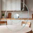 35" Glass Lazy Susan for Dining Table - Tempered Glass Round Clear Tabletop Large Rotating Tray, Silent & Smooth Spin (35inch/90cm)