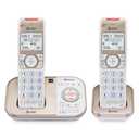 AT&T 2-Handset DECT 6.0 Bluetooth Expandable Cordless Phone for Home with Answering Machine, Smart Call Blocking, Caller ID, Intercom and Bluetooth Connect to Cell: BL3112-2 (Champagne Gold/White)
