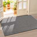 LEKEEPGO Door Mat 36"x59", Non Slip Door Mat Indoor Entrance, Rubber Backing Front Indoor Door mats Washable Absorbent Low-Profile Entryway Entry Resist Dirt Inside Door Mats, Light Grey