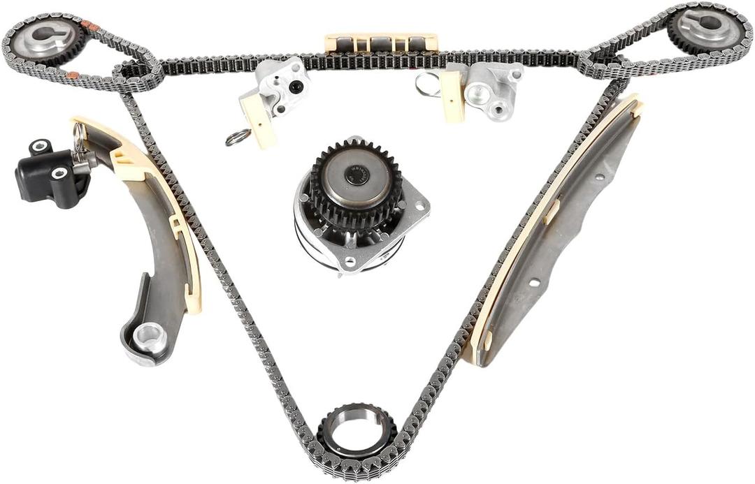 Engine Timing Chain Kit Water Pump 4.0L Fit for Frontier 2005-2013 for Xterra 2005-2012 for NV1500 NV2500 NV3500 2012 w/Sprocket, Guide Rail, Tensioner Replace 13028-ZK01C TK3042 AW9426