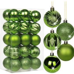 2.36" Christmas Ball Ornaments Green 30 Pcs Small Shatterproof Christmas Tree Decorations Xmas Tree Christmas Ornaments Balls with Hanging Loop for Wedding Holiday Party Wreath Home Decor