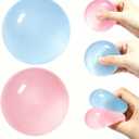 2 Pack Coconut Oil Soft,2026 New Coconut Oil Stress Ball, Handmade Malleable Clear Jelly Bubblegum Texture Coconut Oil Soft (Blue+Pink)