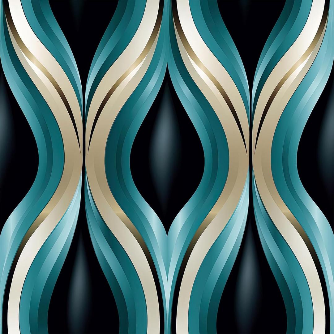FLFK Boho Wallpaper Peel and Stick Removable Wave Streak Wall Mural for Living Room, Bedroom, Kitchen, Office, Apartment Decor 16"x128" (BW5455)