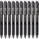 ParKoo Retractable Erasable Gel Pens 0.7mm, 12 Black Twist Pens Fine Point, Make Mistakes Disappear, Smooth Writing with Comfortable Grip for Journaling Drawing Note Taking