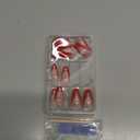 Snowflake Press On Nails Short Square, 24Pcs Elegant Snowflake Fake Nails 3D Snowflake Sparkling Pink Sequins With Rhinestones Designs Stick On Nails for New Years Nail Accessories