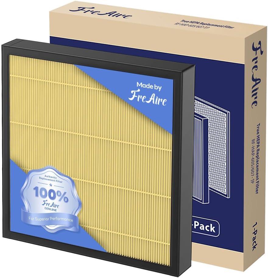 FreAire HAP605 Air Purifier Original Replacement Pet Allergy Filter, 3-Stage Filtration Repacement for High-Efficient Filtration, 1 Pack, Yellow