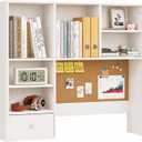 Desk Hutch Dorm with Cork Board, Shelves and Drawer