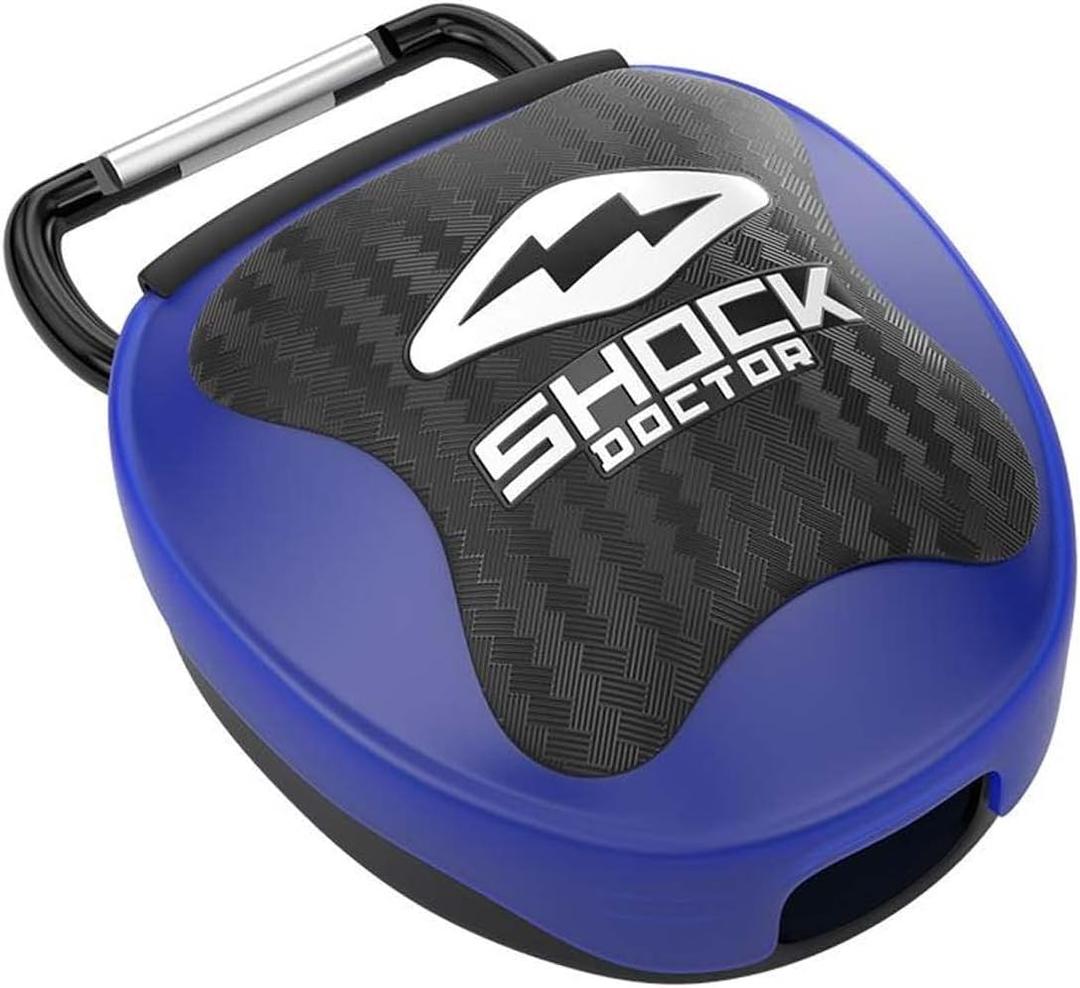 Shock Doctor Mouth Guard Case, Ventilated, Universal Storage for Mouthguard, Adult & Youth Sizes (Trans Blue)