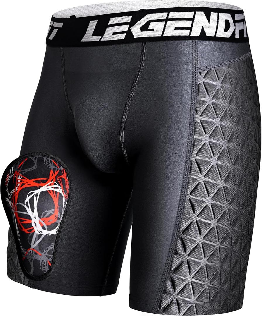 Men Baseball Sliding Underwear w/Cup Athletic Padded Compression Shorts Protector Support Football M