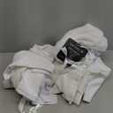 LANE LINEN Luxury Bath Towels Set - 6 Piece 100% CottonBathroom Zero Twist Shower Extra Absorbent Towel Super Soft 2 Hand Wash Cloths White