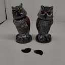 Hedoc 2 Pack Fake Owl Decoys to Scare Birds Away, Rotating Head Bird Deterrents, Nature Enemy Scarecrow Plastic Statues, Pest Repellent for Gardens and Patios (10+11 Inch)