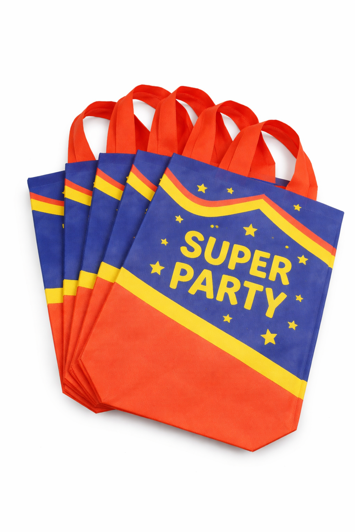 Gift Bags 17 Pcs, Party Theme, High Quality Fabric, Red and Navy Blue