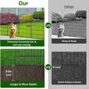 12 Panel Garden Fence with Gate - 36in H x 24.1 ft L, No Dig Rustproof Metal Tall Animal Barrier for Dogs Rabbits, Decorative Outdoor Border for Yard, Patio, and Flower Beds