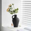 Vases for Decor,Ceramic Vase for Decor,Vases for Pampas Grass,Modern Abstract Vases for Home Decor,for Modern Table, Bookshelf, Coffee Table Decor,Black Vases Home Decor. (Black)