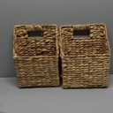 2pcs GYASVWU Foldable Water Hyacinth Hanging Baskets, Collapsible Wicker Wall Baskets with Handle, Woven Hanging Basket, Front Door Basket for Flower/Fruit/Mail/Magazine/Files Storage (Water Hyacinth)