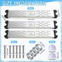 Moxweyeni 3 Pack Stainless Steel Pool Ladder Step Replacement with Bumpers & Escutcheon Plates 18" Swimming Non Slip Ladder Rung Step with Reflective Strips 1.7" Ladders for Inground Aboveground Pool