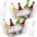 2 Pack Ice Bucket for Parties Beverage Tub with 2 Ice Scoops, Beer Ice Bucket Drink Cooler Beer Champagne Bucket Drink Chiller Tub Ice Cube Bin for Freezer Cocktails Wine Cooling Mimosa Bar Supplies (EXP 02/01/26)