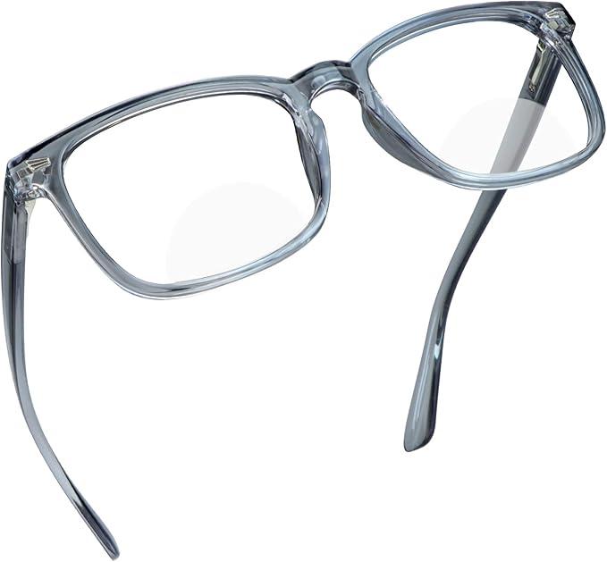 YEIN Bifocal Reading Glasses with Clear Lenses, Spring Hinge Blue Light Blocking Glasses +0.50