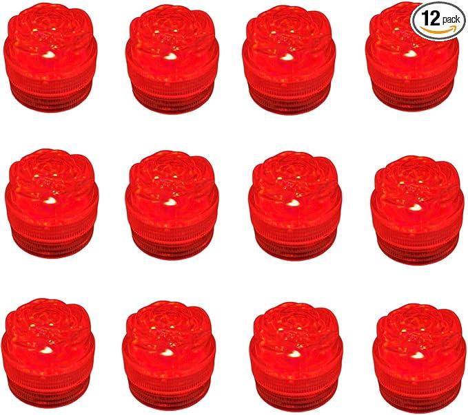 Aignis 6pcs Flameless LED Floating Candles, White Rose Plastic Tealights Battery Operated, 120+ Hours Glow Time, Cozy Light for Romantic Pool/Bathtub/Hot Bath/Wedding Centerpiece Decor(D2.83*H1.42)