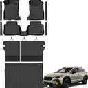 Floor Mats & Trunk Mat & Backrest Mats for 2026 Subaru Crosstrek Hybrid | All Weather TPE Floor Liners Fit for 2026 Crosstrek Odorless Anti-Slip Rubber Car Mats Black Full Set Accessories (No Gas)