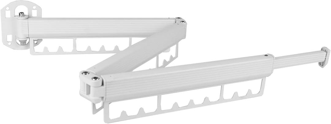 FCWVP Clothes Drying Rack Foldable Space Saving Laundry Hanger White Color Rack Clothing Wall Mounted Retractable,Collapsible(Tri-Fold)