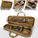 GOBUROS Tactical Rifle Bag Backpack Fits 28 inches Rifles, Soft Rifle Case with 3 Magazine Holders, Padded Shoulder Straps, Lockable Zipper and Molle System for Hunting and Shooting