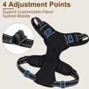 No Pull Dog Harness, Adjustable Reflective Front Clip Pet Vest with Easy Control Handle for Medium Dogs (Blue,M)