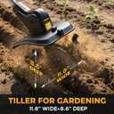 Cordless Tiller Cultivator for Dewalt 20v Max Battery, 360RPM Electric Tiller for Gardening, 11.8in Tilling Width 8.6in Depth, Battery Powered Tiller for Lawn/Soil Cultivation (Battery Not Included)