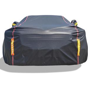 Car Cover Waterproof All Weather, 6 Layers Full Exterior Covers with Zipper Cotton, Mirror Pocket. Outdoor Car Cover UV Snow Rain Wind Dust All Weather Outdoor Protection for Sedan (173-183 inch) (Black)