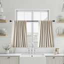 Blackout Curtains for Living Room 36 Inch Long Short Cafe Black Out Curtain for Bedroom Small Window Panels Back Tab Thermal Insulated 3ft Rod Pocket Drapes for Kids