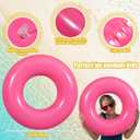 JellyArch 6 Pcs Inflatable Pool Floats 24 Inches Swim Tube Bulk Swimming Ring Pool Floaties for Beach Party Decorations Women and Men River Lake Summer Vacation Holiday (Rose Pink)