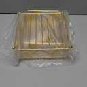 2 Pack Napkin Holder for Table, Gold Ginkgo Leaf Flat Iron Napkin Holder with Weighted Arm, Cocktail Paper Holder for Kitchen Dining Room Decor 7.09" L X 7.09" W X 2.76" H