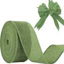 Sage Green Burlap Ribbon 2 inch X 20 Yard Natural Linen Woven Ribbon DIY Handmade Wired Edging Production Wreath Holiday Decoration for Gift Wrapping Jute Linen Ribbons